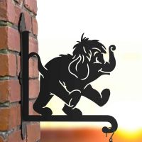 Steel Cartoon Baby Elephant Hanging Basket Bracket in Situ