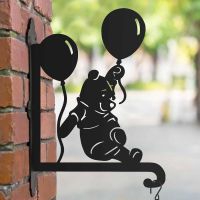 Steel Cartoon Bear with Balloon Hanging Basket Bracket