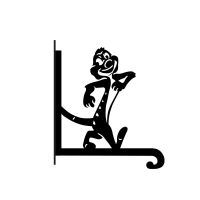 Close-Up of Steel Cartoon Meerkat Hanging Basket Bracket