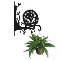 Steel Cartoon Playful Hedgehog Hanging Basket Bracket with Planter