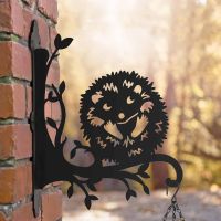 Steel Hanging Basket Bracket with Cartoon Playful Hedgehog Motif