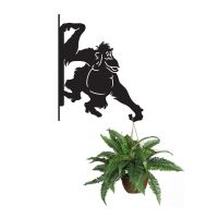 Steel Cartoon Swinging Orangutan Hanging Basket Bracket with Planter