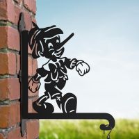 Steel Cartoon Wooden Boy Hanging Basket Bracket