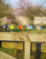 Steel Charming Birds Garden Ornament Set Digital Illustration Steel Charming Birds Garden Ornament Set Digital Illustration