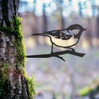 Black Steel Tree Spike with Coal Tit Design