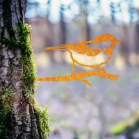 Rustic Steel Tree Spike with Coal Tit Motif