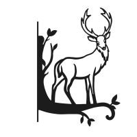 Steel Contemporary Stag Hanging Basket Bracket on White Background Steel Contemporary Stag Hanging Basket Bracket on White Background