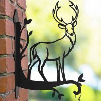 Steel Hanging Basket Bracket with Contemporary Stag Motif Steel Hanging Basket Bracket with Contemporary Stag Motif