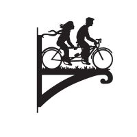 Close-Up of Steel Couple on Tandem Bike Hanging Basket Bracket