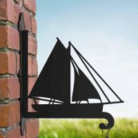 Steel Hanging Basket Bracket with Cutter Ship Motif Steel Hanging Basket Bracket with Cutter Ship Motif