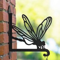Steel Dragonfly Hanging Basket Bracket in Situ Steel Dragonfly Hanging Basket Bracket in Situ