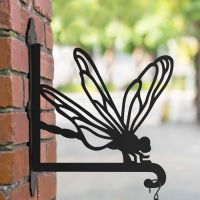 Steel Hanging Basket Bracket with Dragonfly Motif Steel Hanging Basket Bracket with Dragonfly Motif