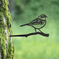 Black Steel Tree Spike with Dunnock Design