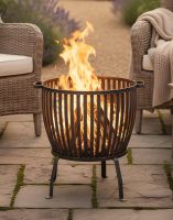 Steel Fire Brazier Basket & Four-Legged Stand Digital Illustration