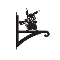 Close-Up of Steel First Evolution Yellow Electric Character Hanging Basket Bracket