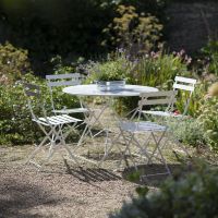 Steel Folding Bistro Set in Situ Outside