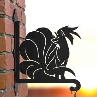 Steel Generation I Fox Character Hanging Basket Bracket in Situ