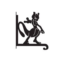 Steel Generation I Legendary Psychic Character Hanging Basket Bracket on White Background Steel Generation I Legendary Psychic Character Hanging Basket Bracket on White Background