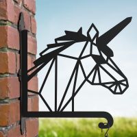 Steel Geometric Unicorn Hanging Basket Bracket Steel Geometric Unicorn Hanging Basket Bracket