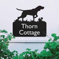 Steel German Shorthaired Pointer Dog House Name Sign in Situ Steel German Shorthaired Pointer Dog House Name Sign in Situ