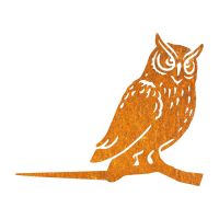 Close-Up of Steel Great Horned Owl Tree Spike - Rustic