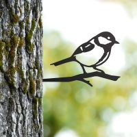 Steel Great Tit Tree Spike - Black in Situ