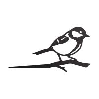 Close-Up of Steel Great Tit Tree Spike - Black