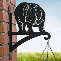 Steel Hippo Looking Right Hanging Basket Bracket Steel Hippo Looking Right Hanging Basket Bracket