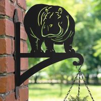 Steel Hippo Looking Right Hanging Basket Bracket in Situ Steel Hippo Looking Right Hanging Basket Bracket in Situ