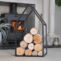 "Town House" Iron Log Rack Holding Logs in the House "Town House" Iron Log Rack Holding Logs in the House