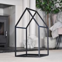 "Town House" Iron Log Rack in Black "Town House" Iron Log Rack in Black