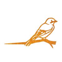 Close-Up of Rustic Steel Jay Bird Tree Spike