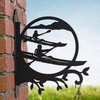Steel Kayaking Couple Hanging Basket Bracket in Situ Steel Kayaking Couple Hanging Basket Bracket in Situ