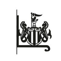 Close-Up of Steel Newcastle United Crest Hanging Basket Bracket