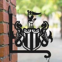 Steel Hanging Basket Bracket with Newcastle United Crest Topper
