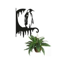 Steel Penguin Hanging Basket Bracket with Planter