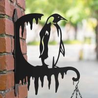Steel Hanging Basket Bracket with Penguin Design