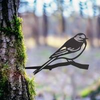 Steel Pied Wagtail Tree Spike - Black in Situ