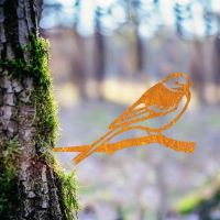 Rustic Steel Tree Spike with Pied Wagtail Design Rustic Steel Tree Spike with Pied Wagtail Design