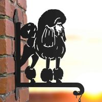 Steel Hanging Basket Bracket with Poodle Dog Motif