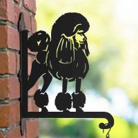 Steel Poodle Dog Hanging Basket Bracket in Situ