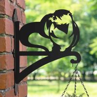 Steel Hanging Basket Bracket with River Otter Topper