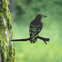 Black Steel Tree Spike with Rook Bird Motif Black Steel Tree Spike with Rook Bird Motif