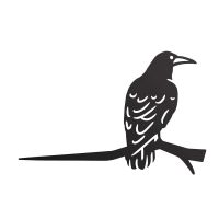 Close-Up of Steel Rook Bird Tree Spike - Black Close-Up of Steel Rook Bird Tree Spike - Black