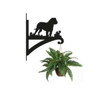Steel Rottweiler Dog Hanging Basket Bracket with Planter