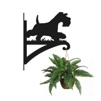Steel Running Miniature Schnauzer Hanging Basket Bracket with Planter