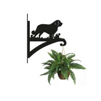 Steel Saint Bernard Dog Hanging Basket Bracket with Planter