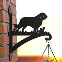 Steel Saint Bernard Dog Hanging Basket Bracket in Situ