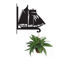 Steel Schooner Topsail Ship Hanging Basket Bracket with Planter Steel Schooner Topsail Ship Hanging Basket Bracket with Planter