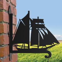 Steel Schooner Topsail Ship Hanging Basket Bracket in Situ Steel Schooner Topsail Ship Hanging Basket Bracket in Situ